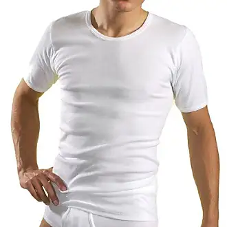 HERMO 4880 Business Maillot de Corps Homme à Manche Courte avec col V,  Shirt 100% Coton Biologique, Taille:2 (S), Couleur:Blanc : : Mode