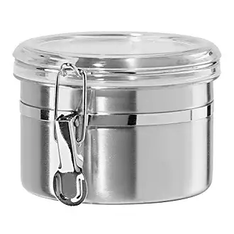 OGGI Stainless Steel Kitchen Canister 47oz, Black - Airtight Clamp Lid,  Clear See-Thru Top - Ideal for Kitchen Storage, Food Storage, Pantry  Storage.