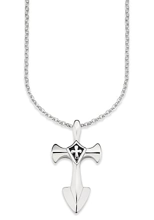 Weisses Kreuz Kruzifix Halskette Anhänger Kette Knochen PB355