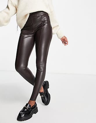 River Island Black Faux Leather Kick Flare Trousers  Lyst