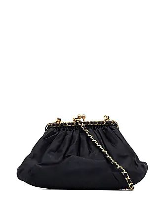 CHANEL, Bags, Chanel Rare Diamonte Swarovski Crystal Cc Black Satin Silk Chain  Clutch Bag