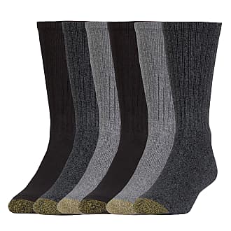 Gold Toe Mens Harrington Crew Socks, Multipairs Casual, Charcoal/Light (6-Pairs), Large (Pack of 6)