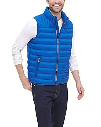 Sleeveless Jacket Mens Sleeveless Jacket Down Quilted Padded Vest Casual  Outdoor Puffer Vest Coats Outerwearvests (Color : Blue, Size : 180)