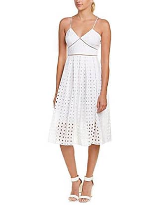 Donna Morgan Womens Spaghetti Strap Eyelet Midi Dress Dress, White, 14