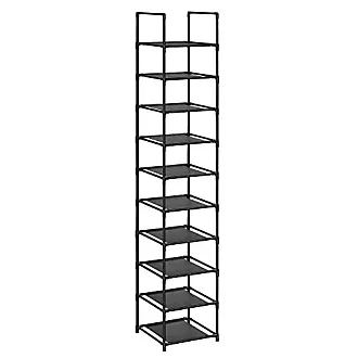 SONGMICS Shoe Rack, 3-Tier Shoe Storage Organizer, Metal Shoe, Black Ulsa303B02