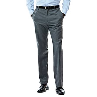 Haggar Mens Gabardine Tailored-Fit Flat-Front Suit-Separate Pant - Grey - 38W x 34L