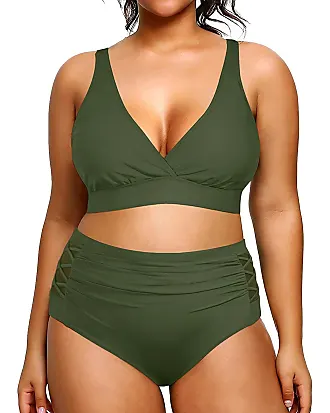  Yonique Women Plus Size Two Piece Swimsuits High