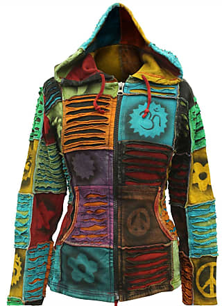 SHOPOHOLIC FASHION Long Pixie Hooded Rainbow Stripe Colourful Jacket,Boho Hippy Hoodie 
