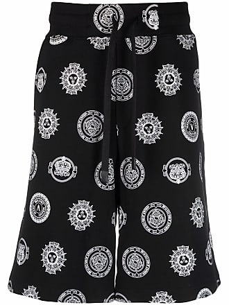 Versace Jeans Couture Emblem-print track shorts - men - Cotton - L - Black