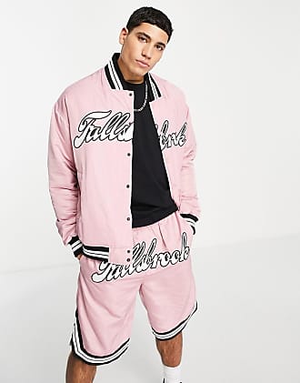 Topman varsity jacket with embroidery in pink - part of a set