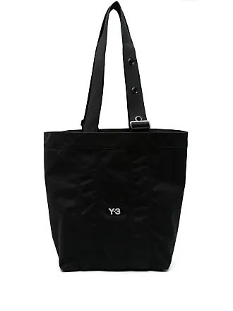 Discord Yohji Yamamoto logo-embossed leather shoudler bag - Black