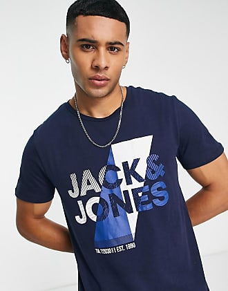 NEU Jack & Jones Herren T-Shirt Kurzarmshirt Print Shirt Logo Casual Color Mix 