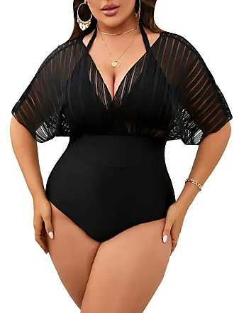 MakeMeChic Women's Floral Long Sleeve Zip Front One Piece Swimsuit Shorts  One Piece Bathing Suit Black S at  Women's Clothing store