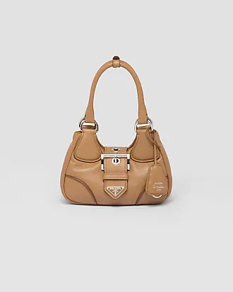 Prada Vitello Daino Bauletto Bag Brown Leather Pony-style calfskin