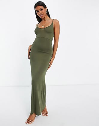 Fashionkilla bodycon maxi dress in khaki-Green