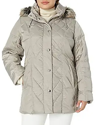 Sanctuary Hooded Sherpa Quilted Mix Media Jacket Mushroom XS (US 2) at   Women's Coats Shop