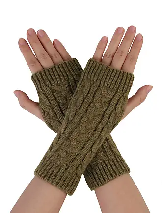 Women's Ribbed Wrist Arm Warmers Stretchy Winter Solid Knitted Fingerless  Gloves for Cold Weather