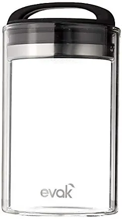 Prepara Evak Fresh Saver, Small-Short Airless Canister with Black Handle, 0.5 Quart, Clear