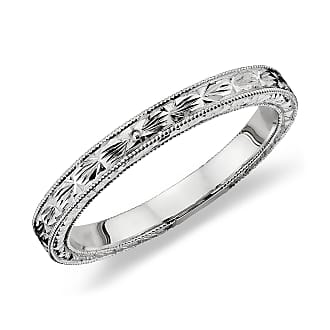 Blue Nile Hand-Engraved Wedding Ring in 14k White Gold