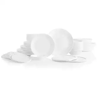  Corelle Vitrelle 16-Piece Dinnerware Set, Triple Layer Glass  and Chip Resistant, Lightweight Round Plates Bowls Disney's Mickey Mouse -  The True Original White : Home & Kitchen