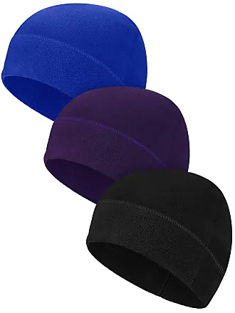 Syhood 4 Pieces Satin Lined Sleep Caps for Women Winter Skull Beanie Elastic Slouchy Night Bonnet Hat