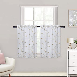 Kitchen Tailored Tier Half Window Curtain Sheer for Balcony Bedroom Cafe 