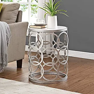 FirsTime & Co. White Miles Shiplap End Table, Farmhouse, Aged, Round, Wood,  16 x 16 x 22 in 