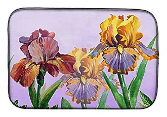 Carolines Treasures 8958ddm Abstract Flowers Purple and Yellow Dish Drying Mat