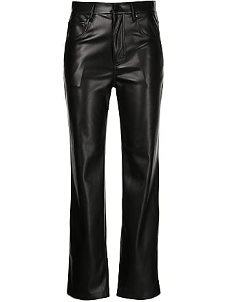 Alice & Olivia faux leather straight leg trousers - women - Polyester - 30 - Black