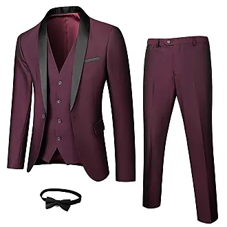 EastSide Men's Slim Fit 3 Pieces Suit, One Button Blazer Set