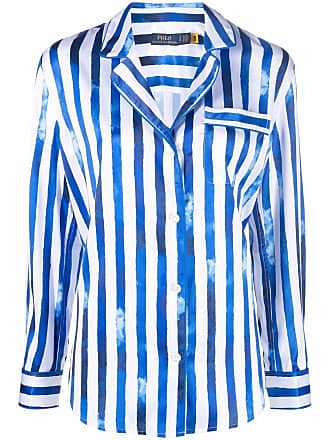 Polo Ralph Lauren striped pajama-style shirt - women - Polyester - L - White