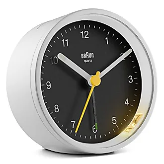 Braun BC-22-B Classic Analogue Alarm Clock, Rising Alarm, Snooze Function,  Backlight, Silent Movement, Black