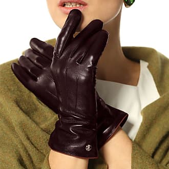 discount 77% Brown S WOMEN FASHION Accessories Gloves NoName Die-cut brown leather glove 