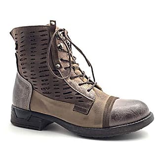 Chaussures femme boots Confort Unisexe Élégant Femmes Armée À Lacets Western Chaussures UK 2-7 