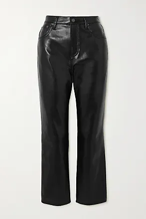 Real Leather Straight Leg Pants