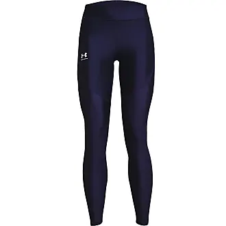 Under Armour HeatGear Armour No-Slip Waistband Ankle Leggings for Ladies -  Midnight Navy/White - L - Tall