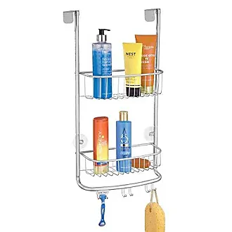 Mdesign York Stainless Steel 2-tier Bathroom Over Door Shower