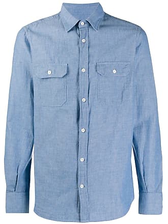 Glanshirt chambray slim fit shirt - men - Cotton - 39 - Blue