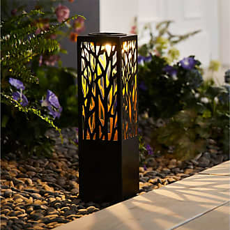 2 x LED SOLAR Außen Kupfer-Farbe Leuchte Garten Glas Mond Kugel Steck Lampe 90cm 