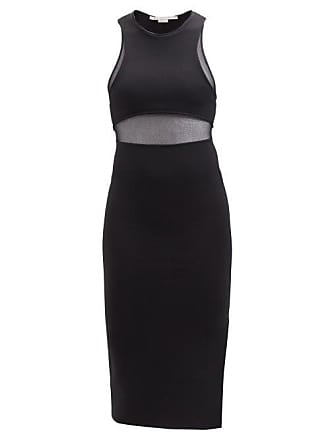 Stella McCartney Stella Mccartney - Mesh-panelled Slit-hem Jersey Dress - Womens - Black