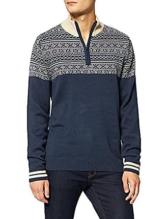 Herren Pullover Gr M Troyer Zipper Pulli Sweater Strick Mode Neu Blau