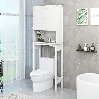 Merax Slim Tall Bathroom Storage Cabinet with Adjustable Shelf, Drawer and  2 Doors, Freestanding Linen Tower, 16.5 L x 14.2''W x 63.8''H, Grey