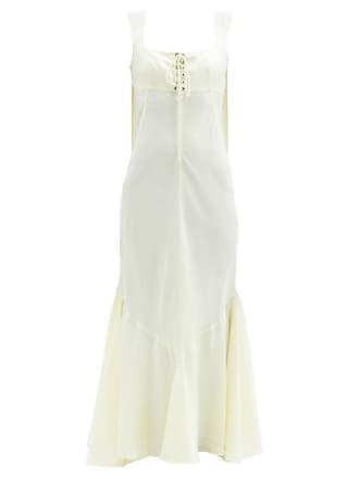 Sportmax Cora Laced-bodice Silk-habotai Maxi Dress - Womens - Cream