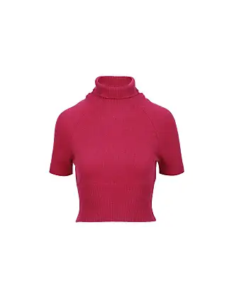 Pull Femme Rouge Col Roulé Haut Cloche Manches Pull