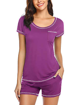 Womens Clothing Nightwear and sleepwear Pyjamas ASOS Oversized Shirt & Boxer Short Pyjama Set in Purple 