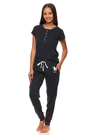 U.S. Polo Assn. Womens Pajamas - Short Sleeve PJs with Jogger Pajama Pants ( Black, X-Small) : : Clothing, Shoes & Accessories