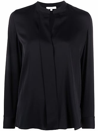 Vince V-neck silk-blend blouse - women - Spandex/Elastane/Silk - M - Black