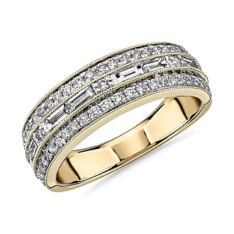 Blue Nile ZAC ZAC POSEN Triple Row East-West Baguette & Pave Diamond Wedding Ring in 14k Yellow Gold (3/4 ct. tw.)