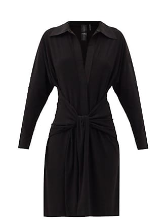 Norma Kamali Tie-front Jersey Shirt Dress - Womens - Black