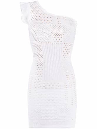 Pinko one-shoulder knit dress - women - Viscose/Polyamide/Polyamide/Spandex/Elastane - S - White